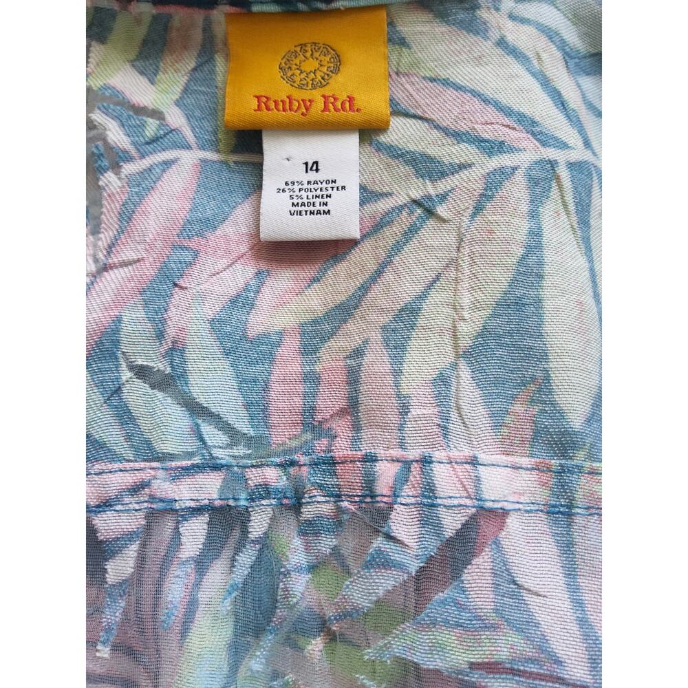 Ruby Rd Palm Print Jacket 14 - Picture 8 of 10